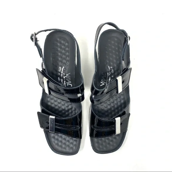 Vital Shoes Joy Lack Schwarz black comfort sandals - Picture 3 of 11